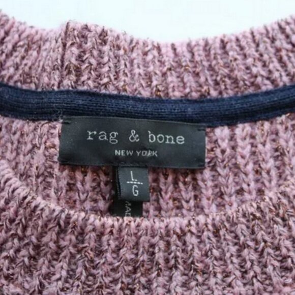 Rag & Bone Jubliee Crew Sweater Dusty Rose Size Large Merino Wool Knit - Picture 12 of 12